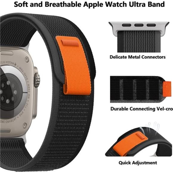 Sports Nylon Trail Loop Watch Band 38/40/41/42/44/49mm Series 8 7 6 5 4 3 2 1 SE - Picture 4 of 7